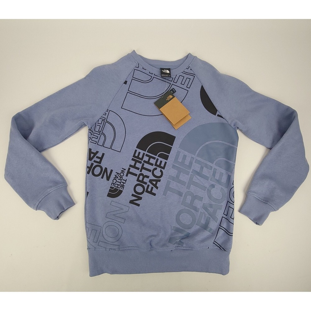 The North Face‎ Womens Sweater XS Black All Over Logo Folk Blue New